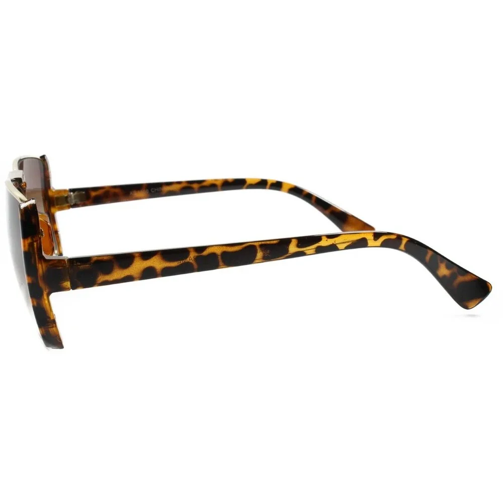 Unique Cool Retro 80s Stylish Fashion Hip Hop Square Sunglasses Tortoise Frame